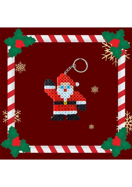 Yılbaşı Temalı Pixcel Noel Baba Anahtarlık