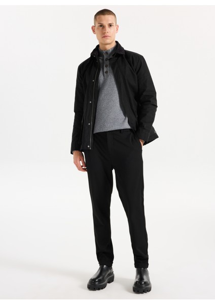 Lastikli Bel Lastikli Paça Jogger Siyah Erkek Pantolon J5WM-PNT7866