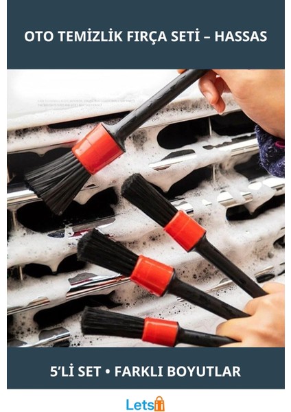 Detaylı Oto Temizlik Fırça Seti 5'li Yumuşak Ulaşım Fırçası
