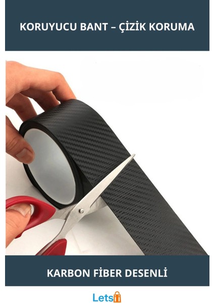 Karbon Fiber Araba Kapı Koruyucu Bant 3m Suya Dayanıklı