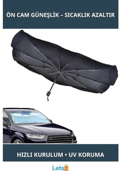 Katlanabilir Güneş Koruyucu Araba Ön Cam Şemsiyesi 140X75 cm