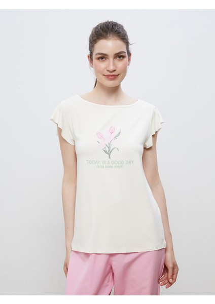 Yeni Sezon Bisiklet Yaka Baskılı Kadın Pijama Takımı fiyatları