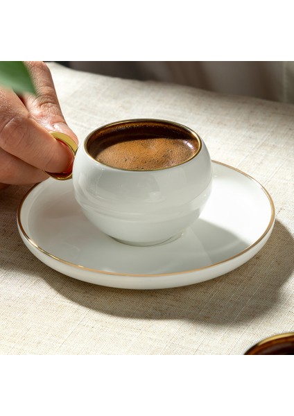 Monica 6 Kişilik 12 Parça Porselen Kahve Fincan Takımı