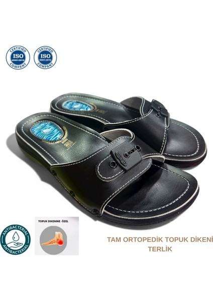 Tam Ortopedik Topuk Dikenine Özel Rahat Siyah Terlik