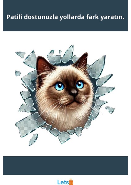 3D Kedi Yüzü Tasarımlı Eğlenceli Araç Stickerı fiyatları