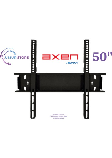 50 '' AX50FMN501 Uydu Alıcılı 4K 42”, 43”, 49”, 50” Uyumlu LCD LED Tv Sabit Duvar Askı Aparatı