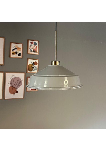 Carmelo Gri Renk Asaletli Tekli Avize Ince Eskitme Başlık Sarkıt Lamba Salon Aydınlatma