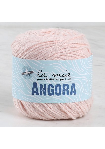 La Mia Angora Pudra Pembe El Örgü İpi - L185 - 34012