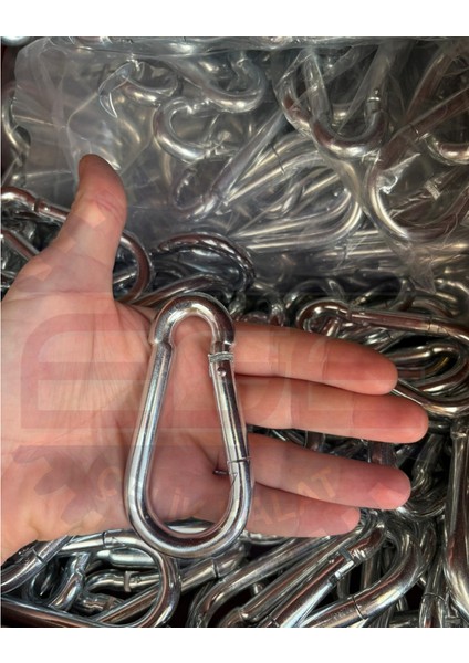 Karabina 10 mm Yaylı Kanca Galvanizli Olta Dağcılık Kamp Malzemeleri Salıncak Anahtar Askı 5 Adet fiyatları