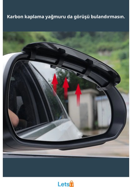 Karbon Desenli Su Geçirmez Araba Ayna Yağmur Koruyucu Siper fiyatları
