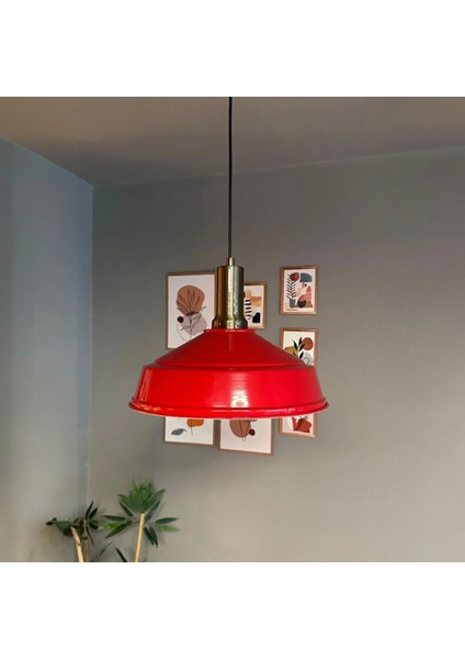Asaletli Kırmızı Eskitme Fener Başlık Tekli Avize Sarkıt Ofis Showroom Salon Mutfak Avizeleri modelleri