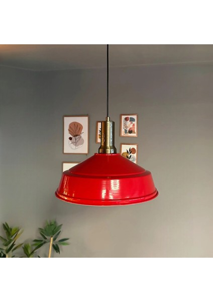 Asaletli Kırmızı Eskitme Fener Başlık Tekli Avize Sarkıt Ofis Showroom Salon Mutfak Avizeleri indirimleri