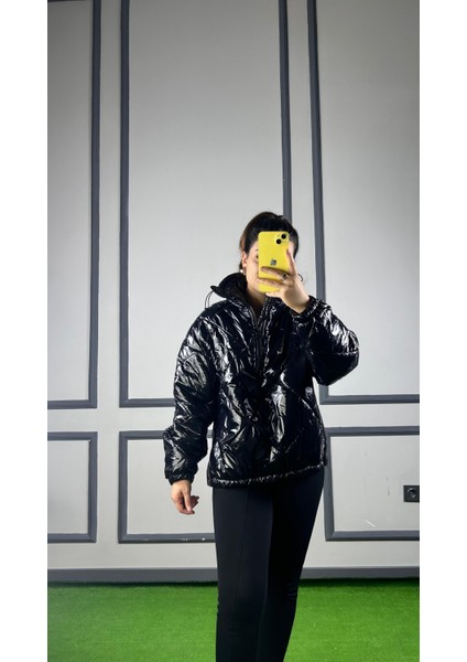 Siyah Parlak Mont/yağmurluk fiyatları