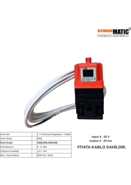 1/4 Oransal Regüatör