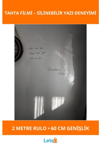 Kendinden Yapışkanlı Şeffaf Pvc Tahta Filmi 2 Metre x 60 cm