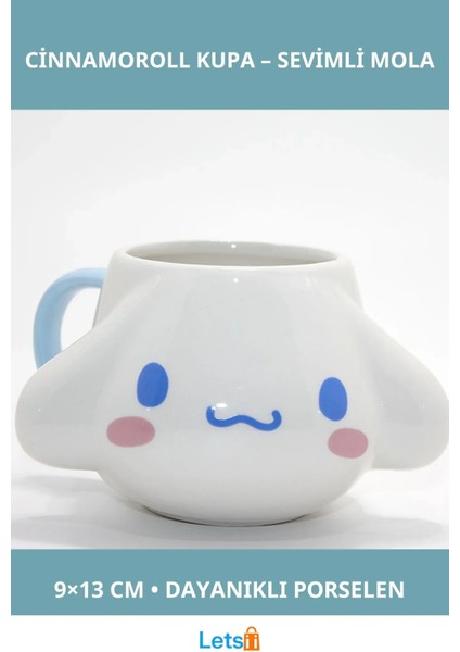 Porselen Cinnamoroll Tasarım Şık Kupa Bardak 9X13 cm