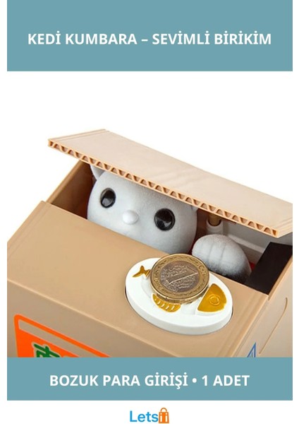 Sevimli Hırsız Kedi Kumbara Plastik 12 cm