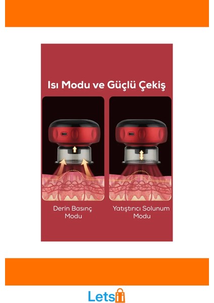 Elektronik Vakum Hacamat Aleti LCD Ekranlı Derin Basınçlı Masaj Cihazı modelleri