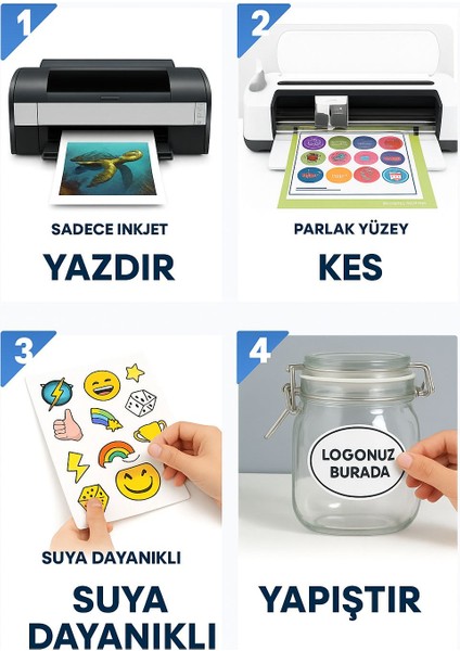 Inkjet Baskıya Uygun Kendinden Yapışkanlı Etiket