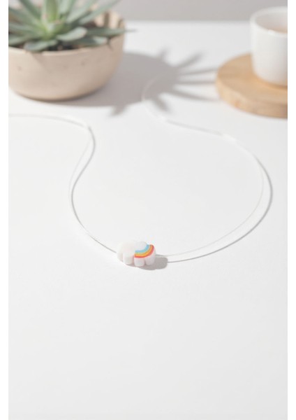 El Yapımı Porselen Pembe Bulut Figürlü Kadın Kolye fiyatları