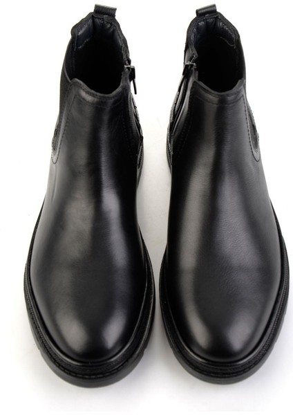 Siyah Hakiki Deri Erkek Bot & Bootie E02900200140 fırsatları