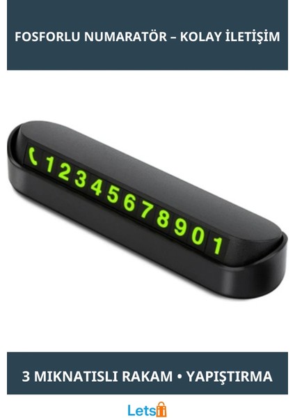 Fosforlu Araç Park Numaratörü Aç Kapa Mıknatıslı