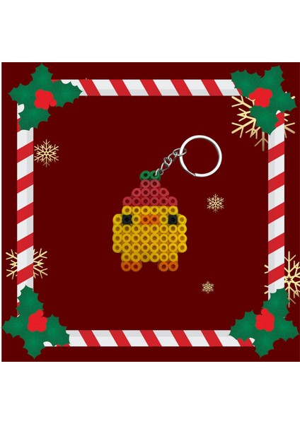 Yılbaşı Temalı Pixcel Civciv Anahtarlık