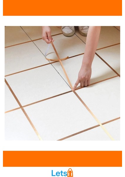 Kendinden Yapışkanlı 1 cm 50 Metre Gold Fayans Arası Şerit Bant modelleri