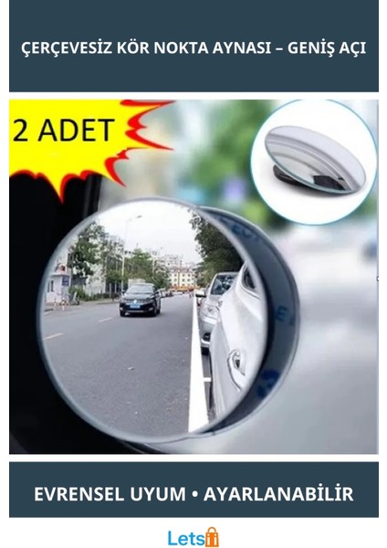 Çerçevesiz Ayarlanabilir Modern Kör Nokta Aynası 2 Adet