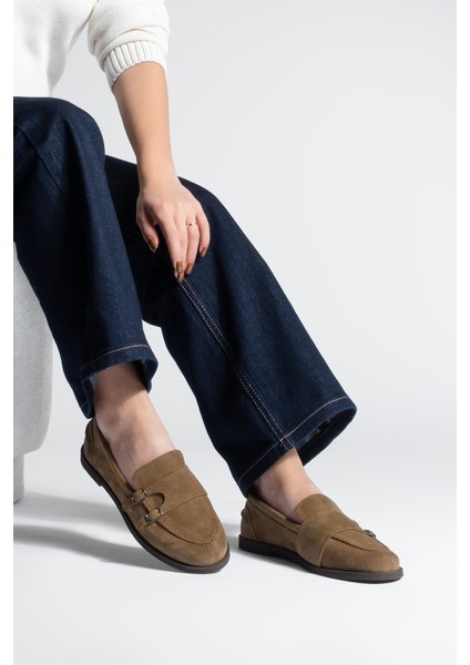 Kadın Loafer Makosen Tokalı Günlük Ayakkabı Ovora Taba Süet fiyatları
