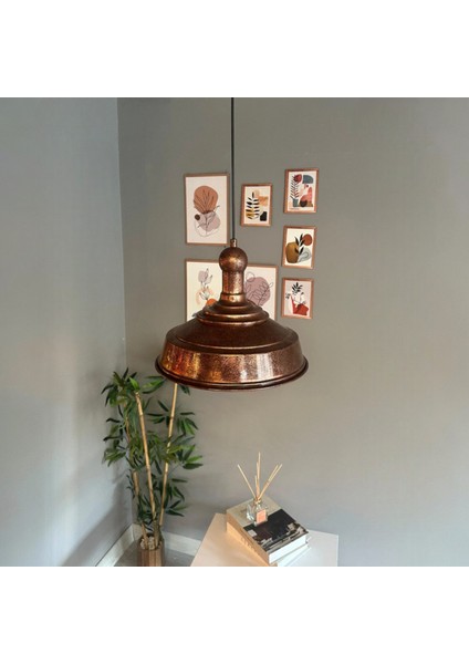 Patina Renk Asaletli Tekli Avize Patina Başlık Retro Sarkıt Lamba Restoran Salon Aydınlatma modelleri