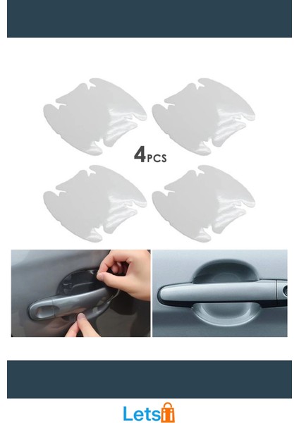 Araba Kapı Kolu Koruyucu Film 4'lü Set 95X90MM modelleri