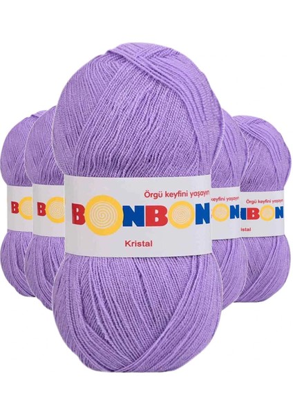 5 Adet Kristal El Örgü Lif Ipi Lila 98205