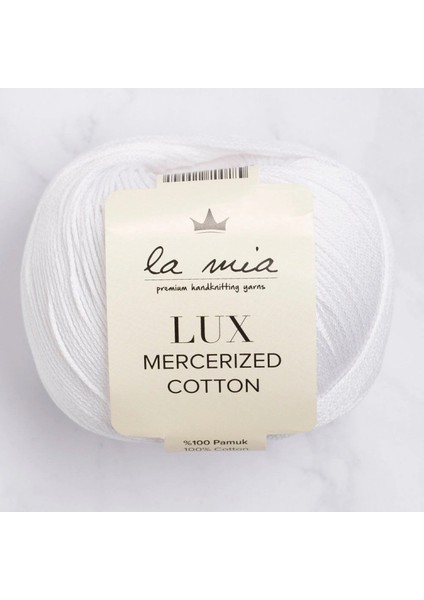 La Mia Lux Mercerized Cotton Beyaz El Örgü Ipi - 2 - 33742