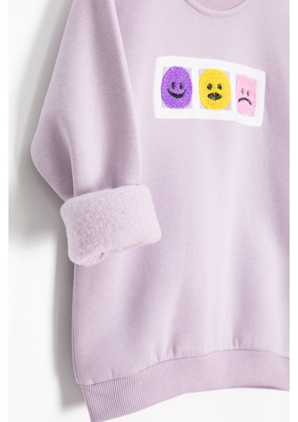 Lila Gülenyüz Nakışlı Şardonlu Kız Çocuk Eşofman Takımı 23358 modelleri