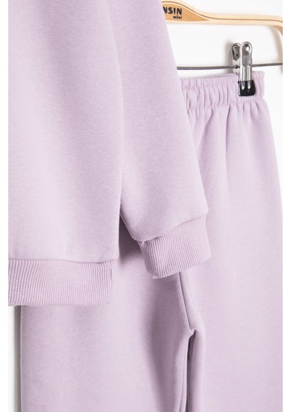 Lila Gülenyüz Nakışlı Şardonlu Kız Çocuk Eşofman Takımı 23358 fırsatları