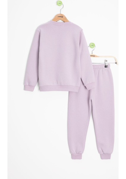 Lila Gülenyüz Nakışlı Şardonlu Kız Çocuk Eşofman Takımı 23358 indirimleri