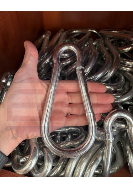 Karabina 12 mm Yaylı Kanca Galvanizli Olta Dağcılık Kamp Malzemeleri Salıncak Anahtar Askı 1 Adet fiyatları