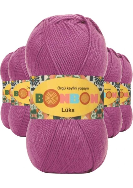 5 Adet Lüks Patik Ipi Yünü Mor 98402