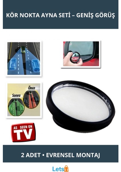 2 Adet Araç Kör Nokta Ayna ile Güvenli Sürüş