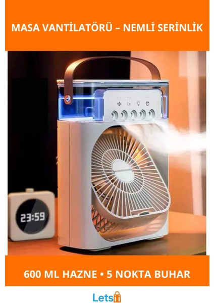 Su Hazneli Taşınabilir Serinletici Masa Vantilatörü