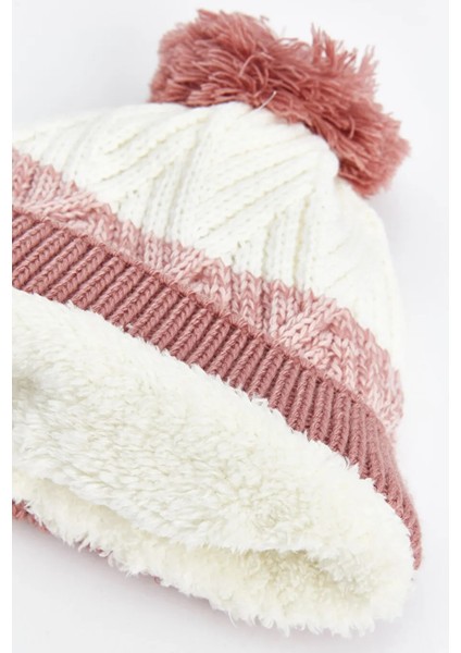 Lcw Baby Karışık Renk Bloklu Kız Bebek Bere Eldiven ve Boyunluk 3'lü Takım indirimleri