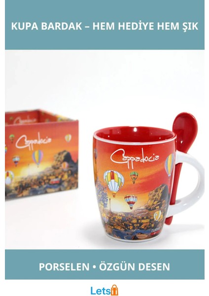 Yöresel Tasarımlı Porselen Tekli Kupa Bardak