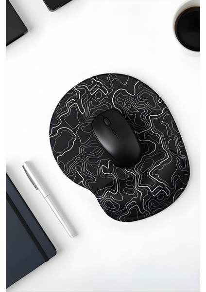 Ergonomik Typography Desenli Mouse Pad – Bilek Destekli Mouse Pad Konforlu Mousepad