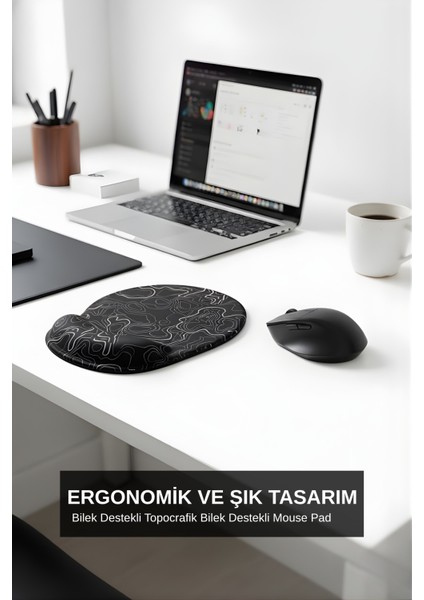 Ergonomik Typography Desenli Mouse Pad – Bilek Destekli Mouse Pad Konforlu Mousepad modelleri
