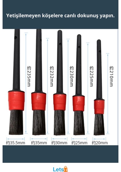 Derin Temizlik Için Uzun Kıllı Araba Detaylı Fırça Takımı fiyatları