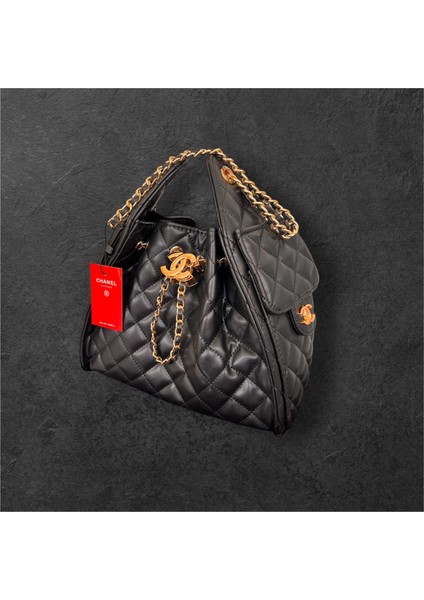 Siyah Büyük Boy Büzgülü Çanta. New Season modelleri