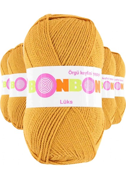 5 Adet Lüks Patik Ipi Yünü Hardal 98415