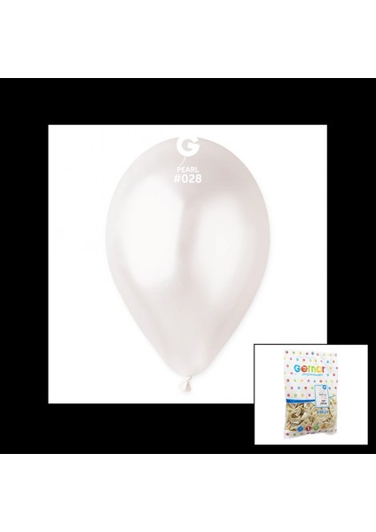 GM-110-28 Metalik - Beyaz Balon 11&amp;amp;apos;&amp;amp;apos; - 28CM - 100 Parça (K95)