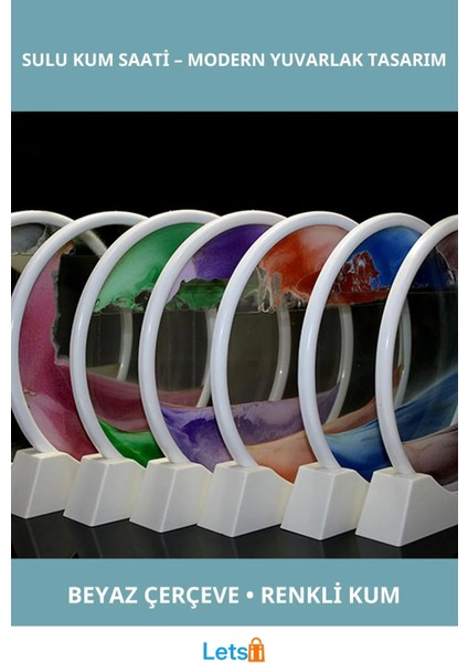 Modern Beyaz Çerçeveli Sulu Kum Saati